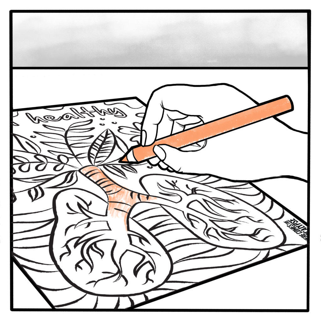 "I am hungry" coloring page