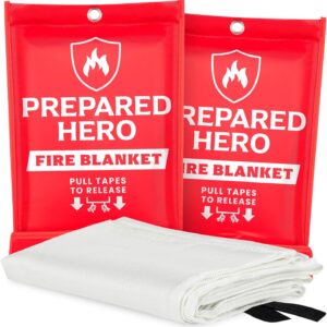 Prepared Hero Emergency Fire Blanket - 2 Pack