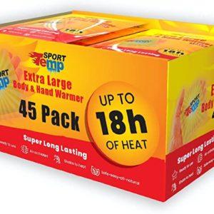 Large Hand & Body Warmers (45 Count) - Up to 18 Hours of Heat