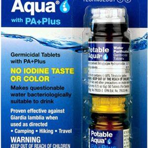 Potable Aqua Water Purification Iodine Tablets - Two 50 Count Bottles
