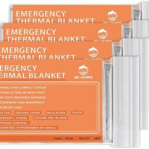 Emergency Thermal Blankets - 4 Pack