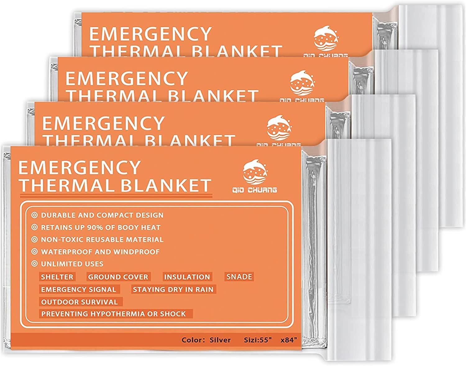 Emergency Thermal Blankets - 4 Pack