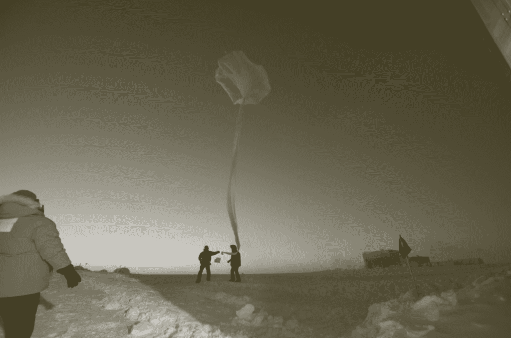 Weather ballon predicting a snowstorm