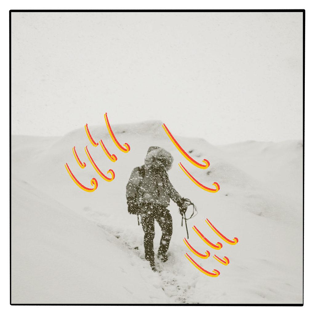 Person on snowy hill/avalanche