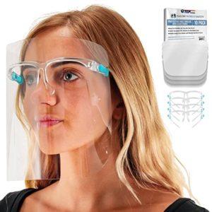 TCP Global Ultra Clear Protective Full Face Shields - 10 pack