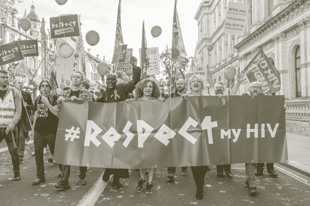 #RespectMyHIV protest