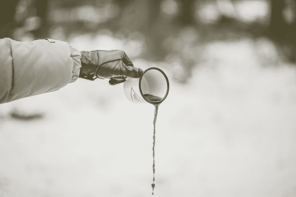 pouring coffee on ground