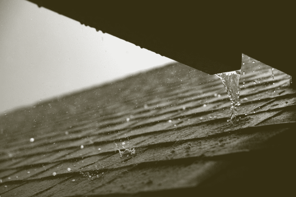 watering falling from roof