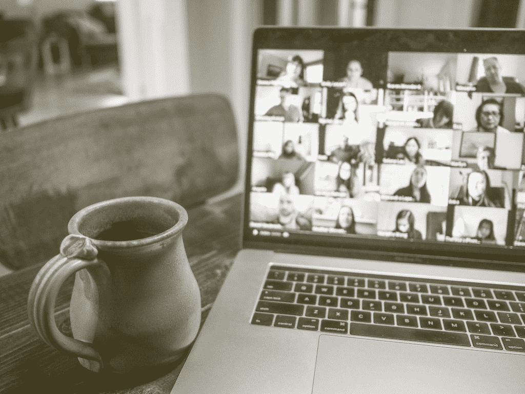 Video chat communication on laptop