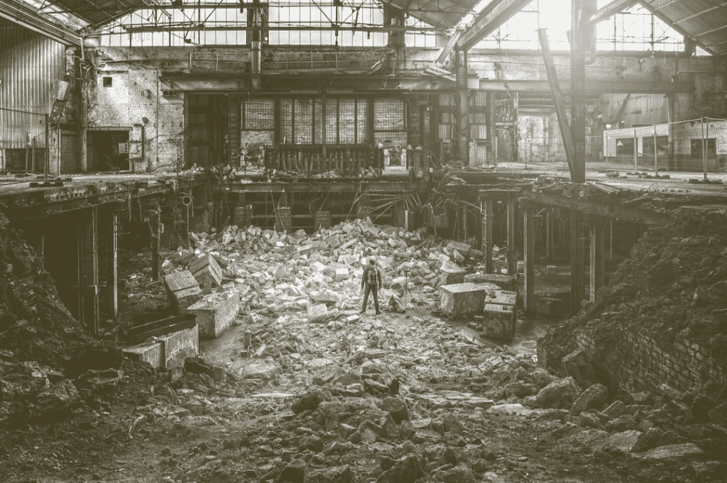 destroyed building post disaster