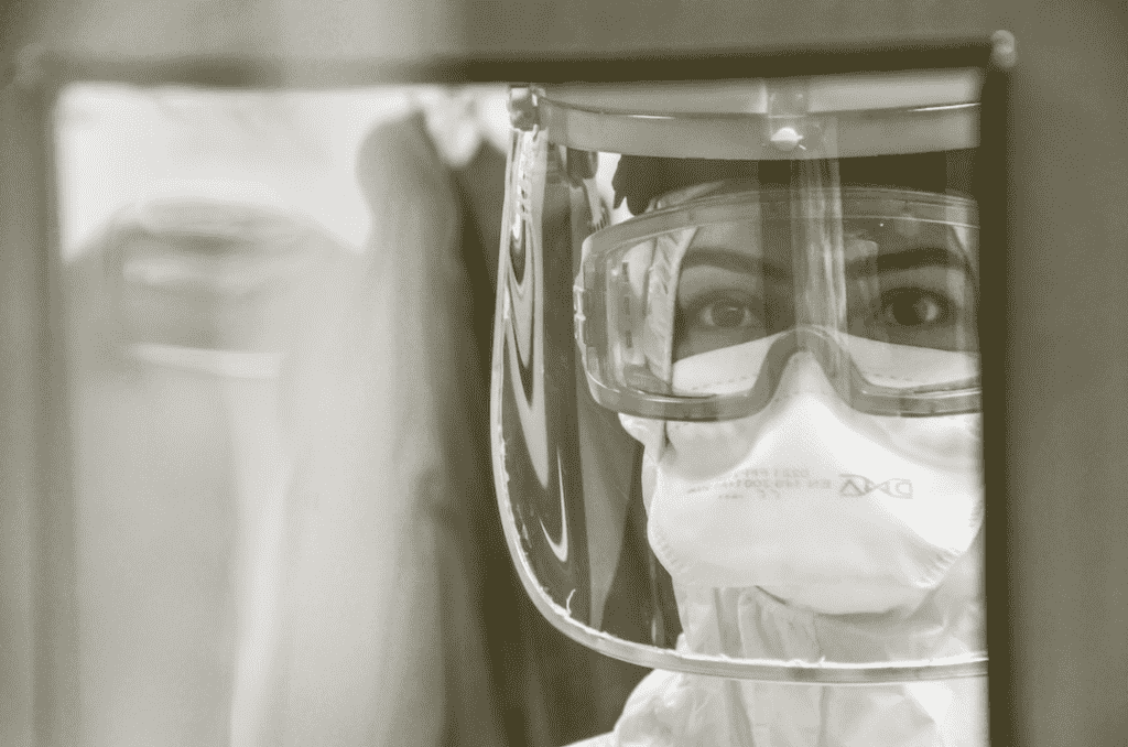 Person wearing PPE