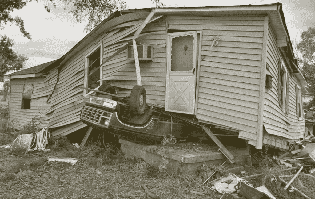 A house that has been destroyed by a tornado