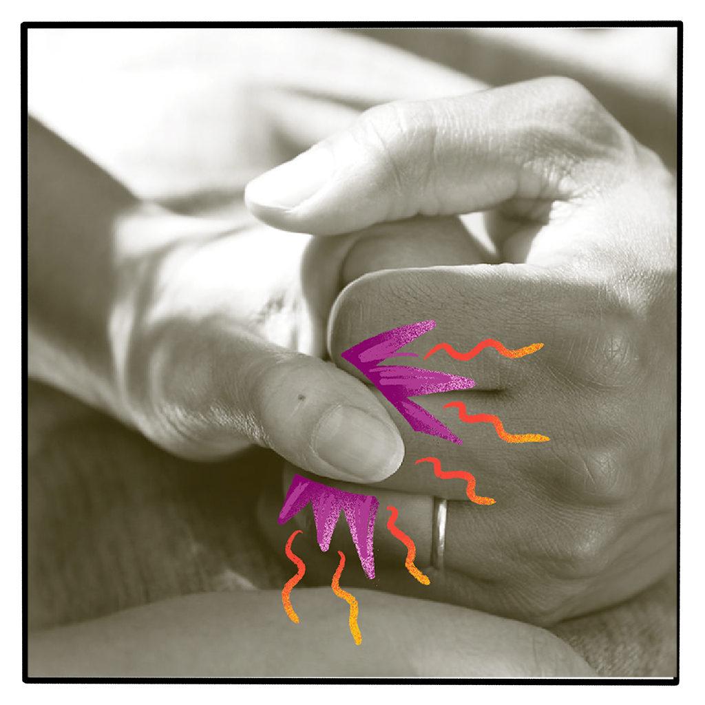 holding hands indicating safety