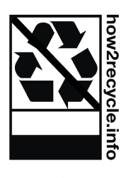 Line through recycling symbol = Not Yet Recyclable