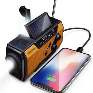 FosPower Emergency Solar Hand Crank Portable Radio