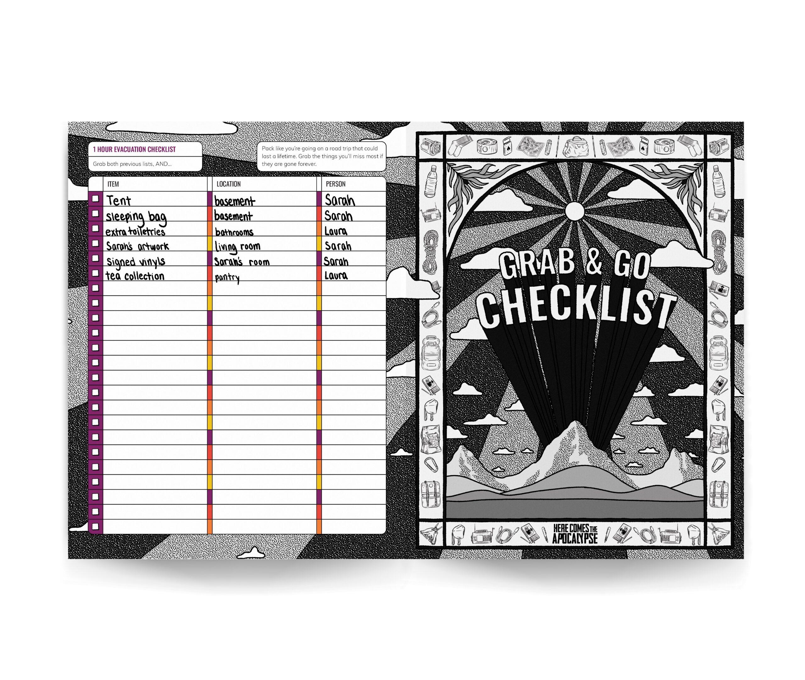 Filled out checklist inside