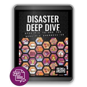 Disaster Deepdive e-book displayed on an ipad