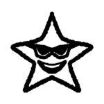 Smiling Star Cartoon Wearing Sunglasses