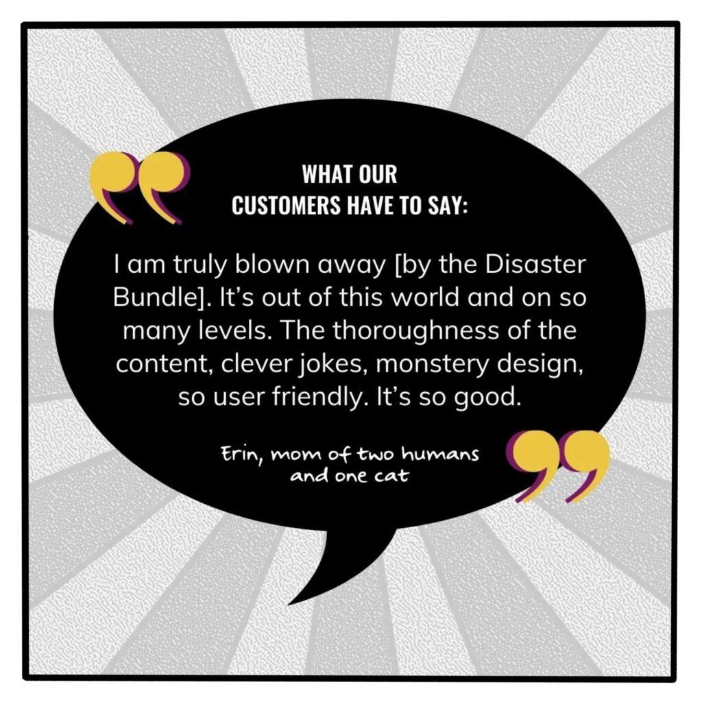 Erin's testimonial about why she loves the Disaster Bundle from Here Comes the Apocalypse