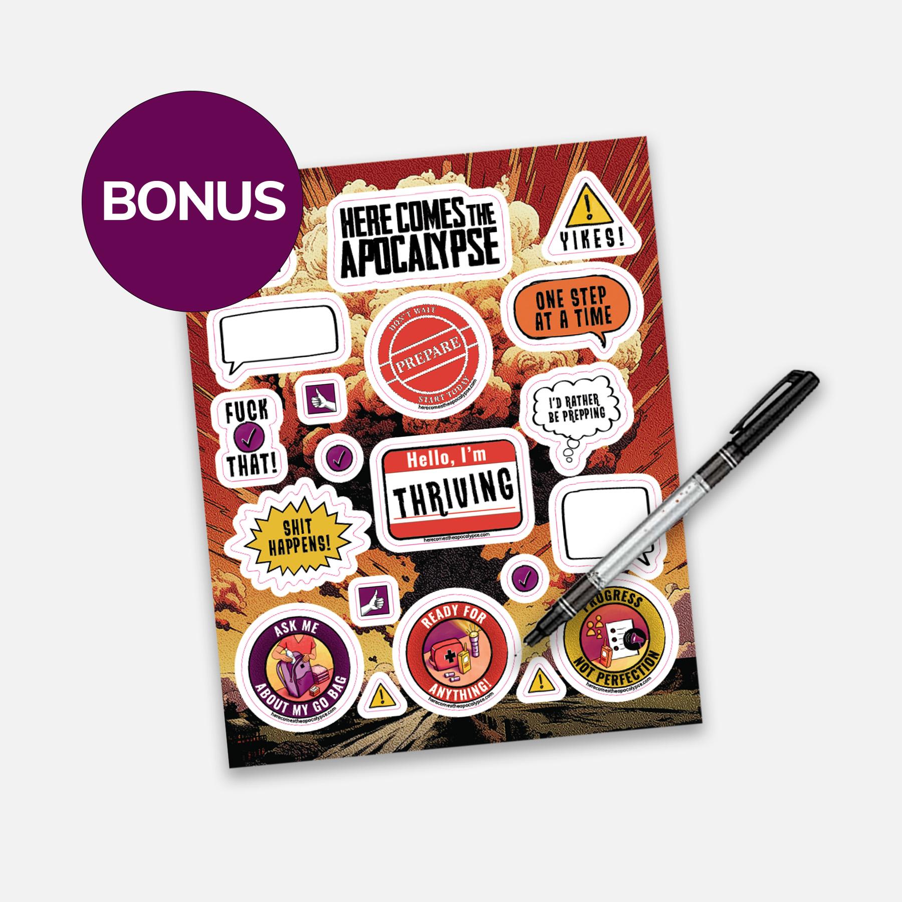 Bonus Sticker Sheet and Sharpie