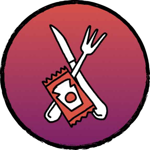 Utensils and ketchup